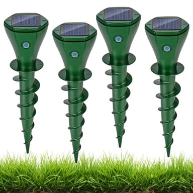 Glovios Maulwurf Vertreiber Solar Maulwurfschreck Ultraschall Maulwurfvertreiben Wühlmausschreck Wasserdicht IP65 Maulwurfbekämpfung für Garten Rasen