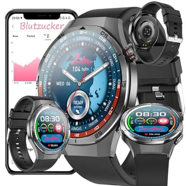 Fohatu 𝐛𝐥𝐮𝐭𝐳𝐮𝐜𝐤𝐞𝐫 Smartwatch 𝐛𝐥𝐮𝐭𝐳𝐮𝐜𝐤𝐞𝐫𝐦𝐞𝐬𝐬𝐮𝐧𝐠 EKG 𝐃𝐢𝐚𝐛𝐞𝐭𝐞𝐬 Harnsäure/BMI Gesundheitsuhr Mit Telefonfunktion/SOS,24H Herzfrequenz SPO2 Blutdruck Fitnessuhr
