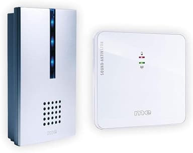 Funk-Türklingel FG-16 mit geräuschaktivem Sender & optischem Signal | Reichweite 100 m | Lautstärkeabhängige Auslösung | Ideal für Werkstätten & Hörgeschädigte