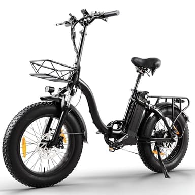 Klapprad E-Bike, E Bike Elektrofahrrad mit 48V/24Ah Samsung-Akku, Bis zu 140KM | Hinterradmotor 48V, 65N.m | Hydraulic Disc Brake | E Klapprad mit Rückspiegel & Korb, Elektrofahrrad für Herren Damen