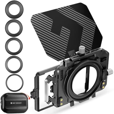 K&F Concept Matte Box Lite mit Top Flag für DSLRs und spiegellose Kameras, kompatibel mit 67mm/72mm/77mm/82mm/95mm Objektiven, kommt mit Filtereinsatz