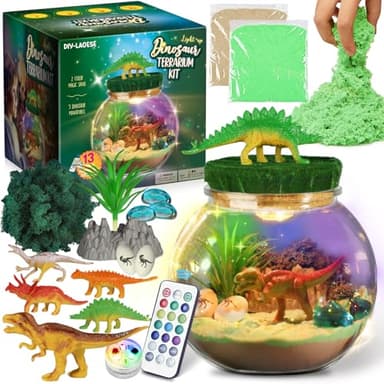 Dinosaurier-Geschenke – Dinosaurier-Terrarium-Set für Kinder – Geburtstagsgeschenk für Jungen im Alter von 4, 5, 6, 7, 8–12 Jahren – Dinosaurier-Spielzeug – Bastelset, Ostern Geschenke Kinder