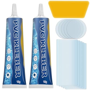 Pool Reparaturset, Pool Flicken, Wasserdichtes Poolfolie Reparaturset, Repariert Aufblasbaren Gegenständen, Einschließlich Aufblasbare Spa-Pools, Schlauchboote, Poolfolie and Kajaks (15ml, 2pack)