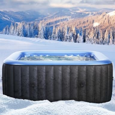 Whirlpool aufblasbar BRAST MSpa Tekapo für 6 Personen 185x185cm In-Outdoor Pool 132 Massagedüsen Energiespar-Timer Heizung Aufblasfunktion per Knopfdruck Bubble Spa Wellness Massage