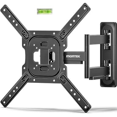 monTEK TV Wandhalterung für 23-65 Zoll Flach & Curved Monitor bis zu 35kg, Schwenkbare und Neigbare Fernseher Halterung, Ausziehbare Wandhalterung Fernseher, max. VESA 400x400 mm