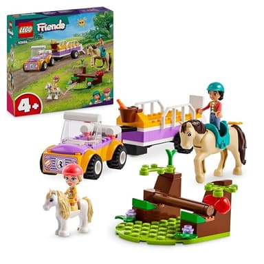 LEGO Friends Pferde- und Pony-Anhänger - Pferdespielzeug für Mädchen und Jungen - Kinder Geschenk für Vorschulkinder ab 4 Jahren - Lernspielzeug mit Spielfiguren Liann & Zoya sowie 2 Tiere 42634