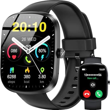 OUKITEL Smartwatch Herren Damen, 1,91'' HD Smart Watch Fitness Tracker mit Telefonfunktion, 140+ Sportmodi Fitnessuhr IP68 Wasserdicht, Sportuhr mit Puls/Schlaf/SpO2/Schrittzähler, Uhr für Android iOS