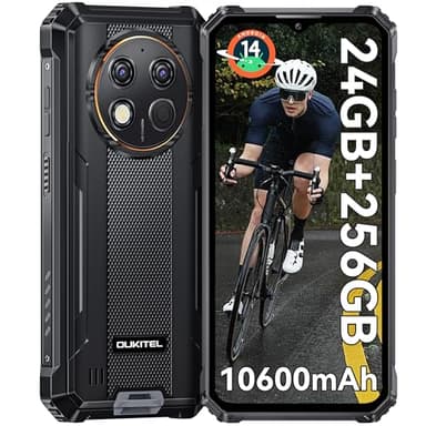 OUKITEL G1 Outdoor Handy Android 14-10600mAh 24GB+256GB Outdoor Smartphone Ohne Vertrag 6,52 Zoll 48MP+5MP Kamera baustellenhandy Dual SIM IP68/NFC/OTG/GPS/Face ID