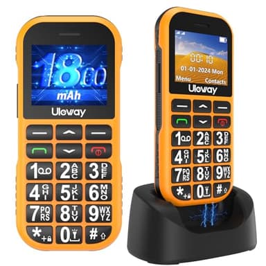 Seniorenhandy Ohne Vertrag GSM mit Ladestation, Dual SIM Tastenhandy Seniorentelefon mit 1800 mAh Akku Lange Standby-Zeit, USB-C Mobiltelefon Senioren Handy Einfach mit Großen Tasten, SOS Notruftaste