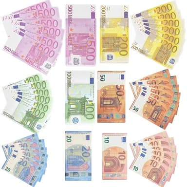 120 Blätter Spielgeld Euro Scheine Nennwert 10/20/50/100/200/500 - Sehr Gut Geeignet für Kinder ältere Menschen, um Das Zählen Zählen zu Lernen und die Kognitiven Fähigkeiten des Geldes zu Verbessern