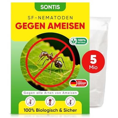 SONTIS - Aktive SF-Nematoden gegen Ameisen – 5 Mio für 10qm - Natürliche Unterstützung bei Ameisen im Garten - mit Nestwirkung – umweltfreundlich, ohne Chemie, einfach anzuwenden