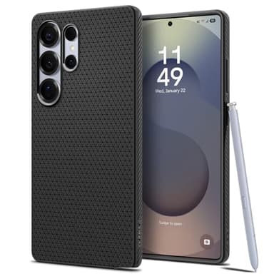Spigen Liquid Air Hülle Kompatibel mit Samsung Galaxy S25 Ultra -Schwarz