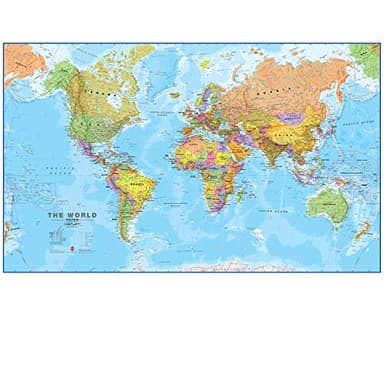 Groß Weltkarte Poster - Politischen Weltkartenposter - Laminiert - 197 x 116,5 cm - Maps International: Planokarte