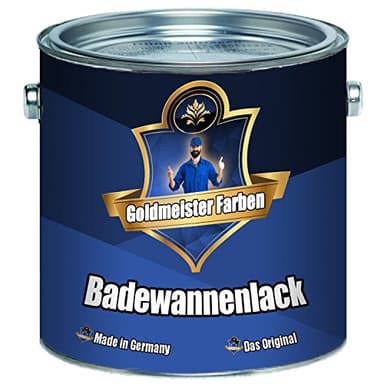 Goldmeister Farben 2 Komponenten Badewannenlack FARBAUSWAHL im SET Beschichtung für Keramik Emaille Acryl Badewanne Porzellan Stahl Fliesen Kunststoff GFK (1 L, Weiß)