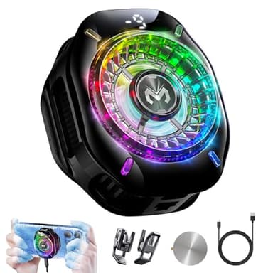 auvstar Handy Kühler (Phone Cooler) mit TEC-Halbleiter Hochgeschwindigkeitskühlung: 2 Kühlstufen, 3 LED-Modi, Universal bis 88mm für iPhone/Android/Smartphone Gaming