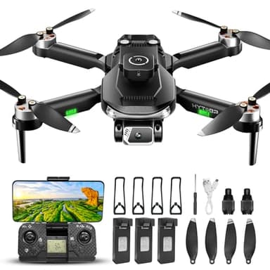 HYTOBP S165 MAX Drohne mit 2 Kamera 1080P Erwachsene, Mini Drohnen mit Kamera für Kinder/Anfänger, Drone mit 40 Min Lange Flugzeit(3 Akkus), 5GWiFi Übertragung, Start/Landung auf Knopfdruck, Schwarz