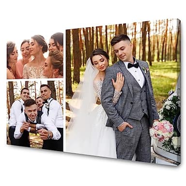 GP TONER Ihr FOTO auf Leinwand Personalisierte Multi Foto Ihr eigenes Bild auf Leinwand mit Holzrahmen Kunstdruck Bild Collage Foto 50x40