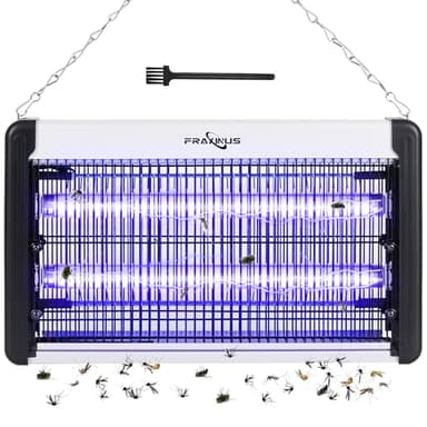 FRAXINUS Insektenvernichter Elektrisch, Fliegenfalle Insektenfalle Mückenlampe 20w, 4.200V mit UV-Licht, Perfekt Gegen Fliegen Motten, Mücken, u. Fliegende Insekten CHEMIEFREI.