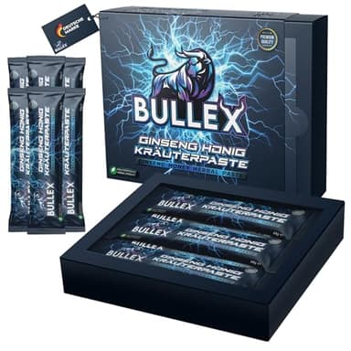 BULLEX Natürliches Präparat für Mann – Herbal Blend Paste Extra Stark für Männer – Gel für den aktiven Mann hochdosiert mit Ginseng – 6x 12 Gramm rezeptfreie Macun Honig Beutel