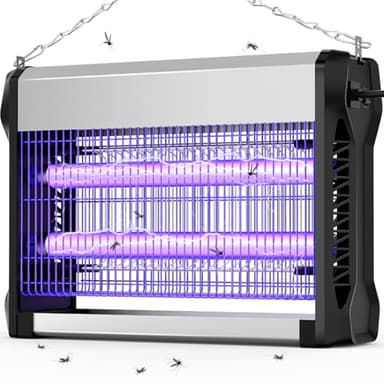 EUQQZU Insektenvernichter, 20W Mückenlampe, Fliegenfalle Elektrisch, Mückenfalle Effektive Abdeckung 100㎡, Anti Mücken Fliegen Insekten für Innen Außen, Mit Verlängerter Metallkette