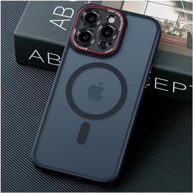 JUESHITUO Verteidiger Serie für iPhone 15 Pro Hülle für MagSafe (Mit Integrierter Kameraschutz) [TOP N56 Starke Magnete] Stoßfest Kratzfest Matt Handyhülle iPhone 15 Pro Case Titan Schwarz - 6,1"