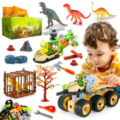 HOMETTER Dinosaurier Spielzeug, Konstruktionsspielzeug, Bauspielzeug Mint-Lernpaket für Vorschulkinder, Geburtstag Christms Idee Geschenk für Jungs Alter 5 6 7 8+ Jahre