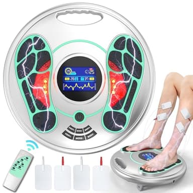 Medic Durchblutungs-stimulator Beine, Durchblutungsstimulator Füße Beine mit 4 TENS Elektroden Pads, 25 Therapiemodi & 99 Intensitäten EMS Fußmassagegerät Elektrisch für Durchblutung Neuropathie