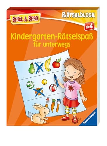 Kindergarten-Rätselspaß für unterwegs - Rätselbuch ab 4 Jahre, Reisespiele für Kinder (Spiel & Spaß - Rätselblock)