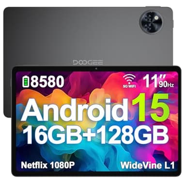 DOOGEE U11 Android 15 Tablet 11 Zoll 16GB RAM +128GB ROM (2TB TF) 8580mAh Gaming Tablet Android, 13MP+5MP, Octa-Core Tablets PC 2.4G+5G WLAN GMS/ WidevineL1/ 3.5mm Audio/GPS/Face ID/OTG [2025]