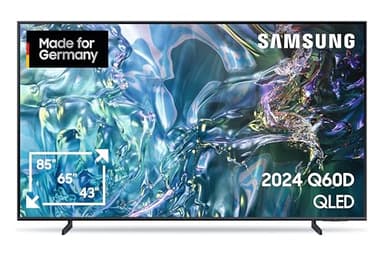 Samsung QLED TV 4K Q60D Fernseher 65 Zoll (163 cm), Fernseher mit Cloud-Gaming Hub, 60Hz HDR-Panel, 4K Upscaling, Tizen OS, Smart TV, Alexa, Knox Security, 3D Surround Sound & Q-Symphony