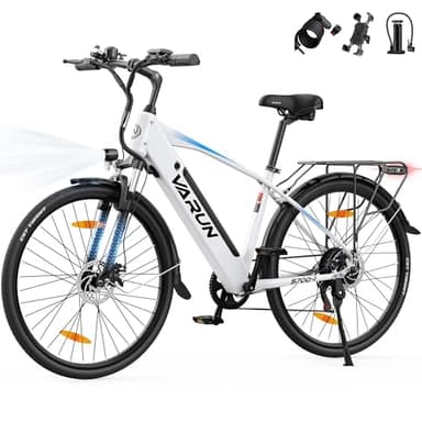 VARUN E Bike, 28 Zoll E-Bike Herren Damen mit 48V 499.2Wh Akku, Bis zu 100KM, 250W Motor, Elektrofahrräder E-Fahrrad mit Tempomat Modus, 7-Gang, LCD-Display, Pedelec City Ebike für Trekking, S700-1
