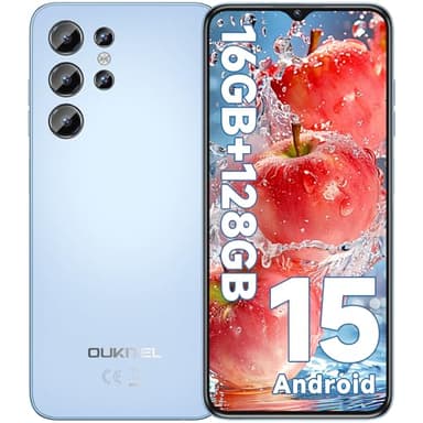 OUKITEL C1 Android 15 Smartphone Ohne Vertrag, 16GB+128GB /1TB Handy Günstig, 6.52" HD+ Handy Ohne Vertrag,5150mAh Simlockfreie Handys, 13MP+5MP, Dual 4G SIM 3 Steckplatz/Fingerabdruck/OTG/3.5mm Jack