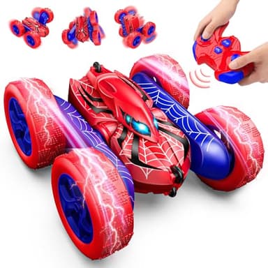 Dreamlandia Ferngesteuertes Auto 3 4 5 6 7 8 9 10 Jahre, 2.4 GHz RC Auto Spielzeug mit LED Licht & 360° Flip, Monstertruck für Junge Outdoor Spielzeug für Garten, Geburtstags Geschenk Ostern Kinder