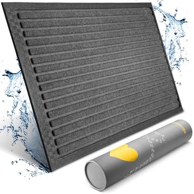 Bodenständig Fußmatte außen - extrem rutschfest & langlebig - Fußabtreter außenbereich grau 40x60cm - Türmatte in Perfekter Größe für die Haustür - Fussmatte aussen - Türvorleger gestreift Outdoor