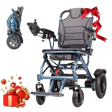 ByteTecpeak D04 Elektrorollstuhl – 17.9kg,500W Motor, 10Ah abnehmbarer Lithium-Akku, elektromagnetische Bremse, 150kg Tragkraft, ideal für Reisen & Alltag