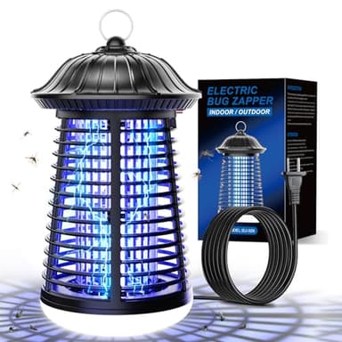 Insektenvernichter elektrisch Mit LED Lampe,Mückenlampe 15W 4200V Mückenfalle Mückenschutz Fliegenfalle Elektrisch ür Mücken,Motten,Fliege,Spinnen, Wasserdicht IPX4