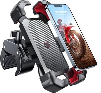 JOYROOM 2025 Handyhalterung Fahrrad, [1s Auto-Sperre][100mph Militär Anti-Shake] Handyhalterung Motorrad, [5s Install] Universal Lenker Holder für iPhone 17 Samsung S24, Alle 4,7‘’-7" Smartphone
