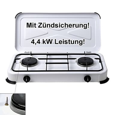 Campingkocher Flame 2-flammig mit Zündsicherung
