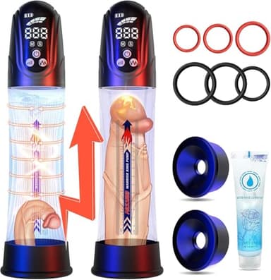 Penis pump für Penisvergrößerung Sexspielzeug – Automatic Pump mit 4 Saugenmodi & 4 Druckmodi für Erektionstraining und Saugmassage für Männer, IPX7 wasserdichte Vakuumpumpe Penispump