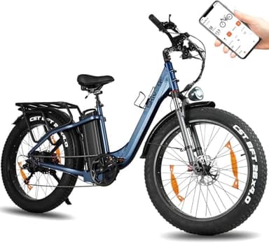 Skivogr E Bike Herren Damen, 30A/1440Wh Akku Elektrofahrrad Ebike, E Fatbike mit 26" x 4.0 Tire, City E-Bike mit 250W Motor, Elektro Fahrrad Mountainbike(Höhe über 167 cm, Tragfähigkeit 200 kg)