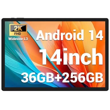 FASTWD Tablet 14 Zoll Android 14 Tablet 5G WiFi/Octa-Core, 36GB RAM+256GB ROM (1TB TF),11580mAh,Widevide L3,2000 x 1200HD,GPS,GMS,BT 5.0,Schwarz