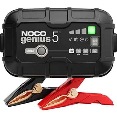 NOCO GENIUS5: 5A 6V/12V Intelligentes Batterieladegerät – Automatischer Erhaltungslader, Ladegerät & Entsulfator mit Überladeschutz & Temperaturkompensation – Für Blei- & Lithiumbatterien