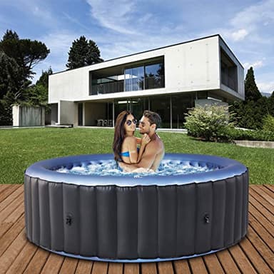 Miweba MSpa Whirlpool Outdoor | Bergen 4 Personen Pool - Spa ⌀ 180.0 cm - Hot Tub - Aufstellpool mit Fernbedienung - Aufblasbarer Whirlpool - Swimmingpool aufblasbar - 118 Düsen - 1077 Liter (4 Pers.)