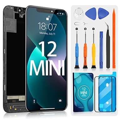 ARSSLY Für iPhone 12 Mini Display, LCD-Display für iPhone 12mini 5,8 Zoll (14,8 cm), Ersatz-Touchscreen für iPhone 12 Mini A2176 A2398 A2400 A2399 mit Reparatur-Set und Displayschutz