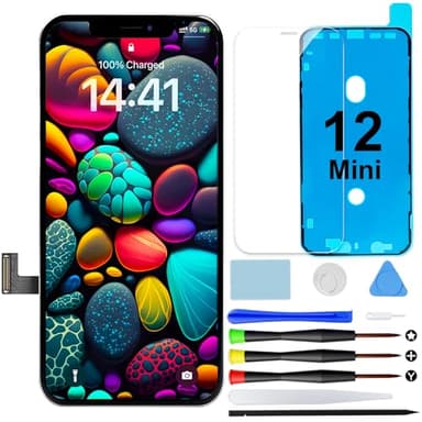 GOLDWANGWANG Display für iPhone 12 Mini Bildschirm, 5,4'' Full HD 3D Touch LCD Retina Digitizer Ersatzteile mit Reparaturwerkzeugen