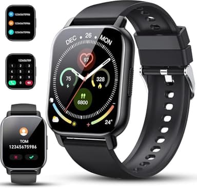 Smartwatch Herren Damen mit Telefonfunktion, 1,85" Zoll Voll Touchscreen Fitnessuhr, 112+Sportmodi, IP68 Wasserdicht Smart Watch mit Herzfrequenzmonitor Schlafmonitor Schrittzähler,Uhr für Android iOS