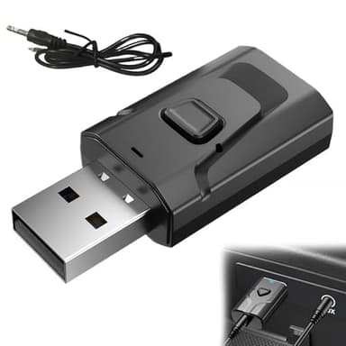 USB Bluetooth Sender Audio Tv Bluetooth Adapter, 2-In-1-Bluetooth Sender Empfänger Bluetooth Adapter Bluetooth Transmitter mit Klinke 3,5, für/Tv/Pc/Auto/Lautsprecher/Kopfhörer/Heimstereo