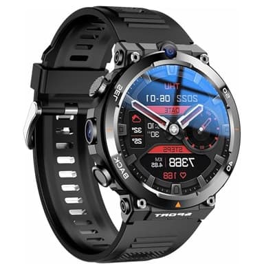 HYYKEJI 4G-SIM-Karten-Smartwatch, Smartwatch Mit Rundem 1,39-Zoll-Bildschirm, Dual-Kamera, NFC-Positionierung,Unterstützung Für Benutzerdefinierte APP-Anwahl,Ultradünnes Gehäuse