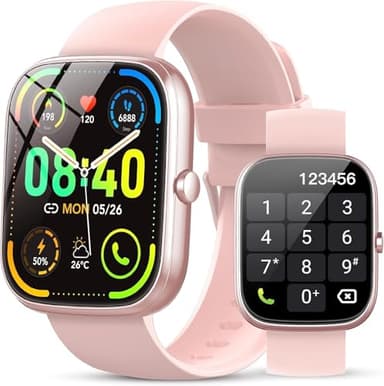taopodo Smartwatch Damen, 1,91" HD Touch Smart Watch mit Telefonfunktion, 115+Sportmodi Sportuhr, IP68 Fitness Tracker mit Herzfrequenz SpO2 Schlafmonitor Schrittzähler für Android iOS (Rose Gold)