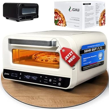 Elektrischer Pizzaofen – Starker Elektro-Ofen für neapolitanische Pizza | Backofen, Pizzaofen, elektrisch, Electric Oven | Über 400 Grad FusionHeat-Tech | Genieße Steinofen-Geschmack Zuhause | GIU